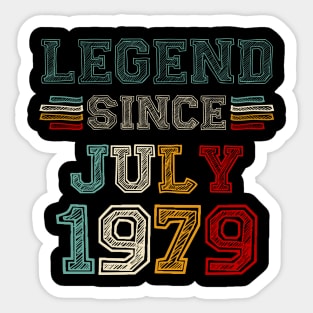 44 Years Old Legend Since July 1979 44th Birthday Sticker